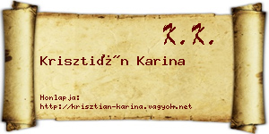 Krisztián Karina névjegykártya